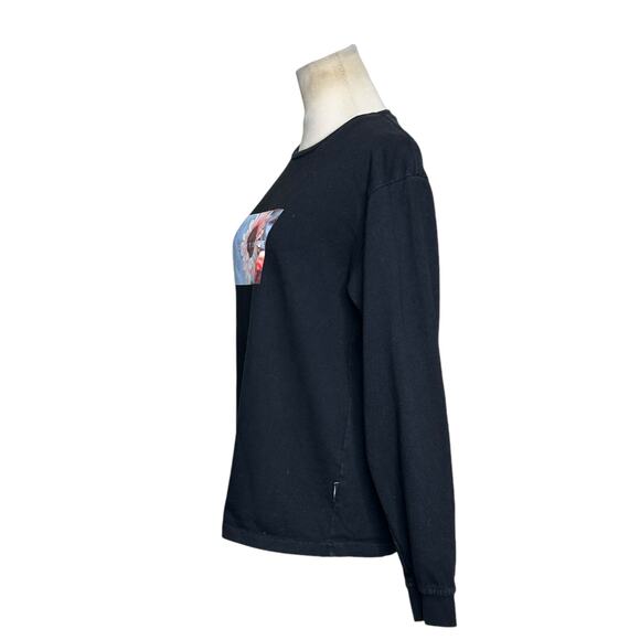 Publish black pink flower print long sleeves sweatshirt size Small - Picture 6 of 12